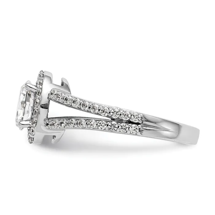 14K White Gold Diamond Oval CZ Oval Halo Engagement Ring Goldiacom Rings