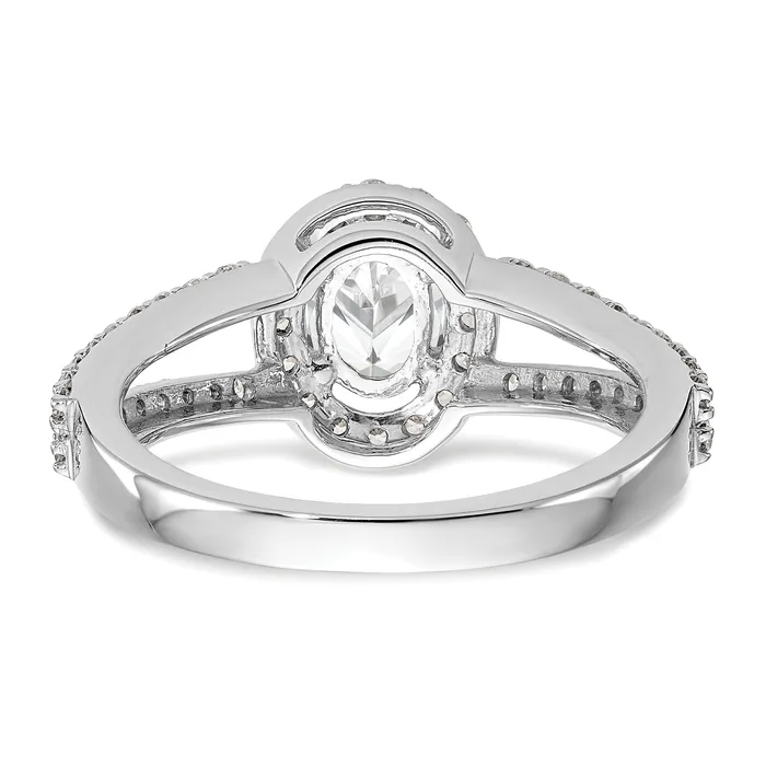 14K White Gold Diamond Oval CZ Oval Halo Engagement Ring Goldiacom Rings