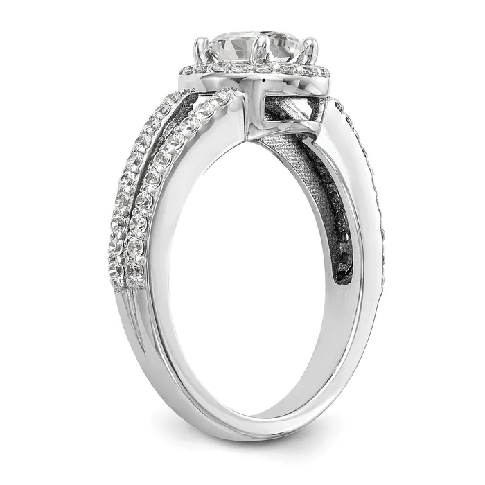 14K White Gold Diamond Oval CZ Oval Halo Engagement Ring Goldiacom Rings