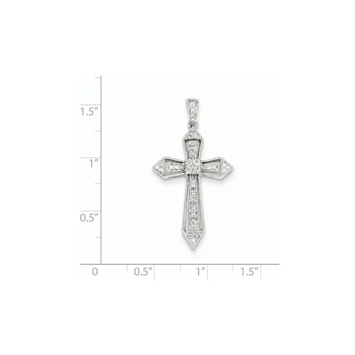 14k White Gold Diamond Passion Cross Pendant Goldia Necklaces