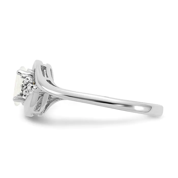14k White Gold Opal and Real Diamond Ring Goldiacom Rings