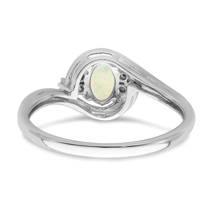 14k White Gold Opal and Real Diamond Ring Goldiacom Rings