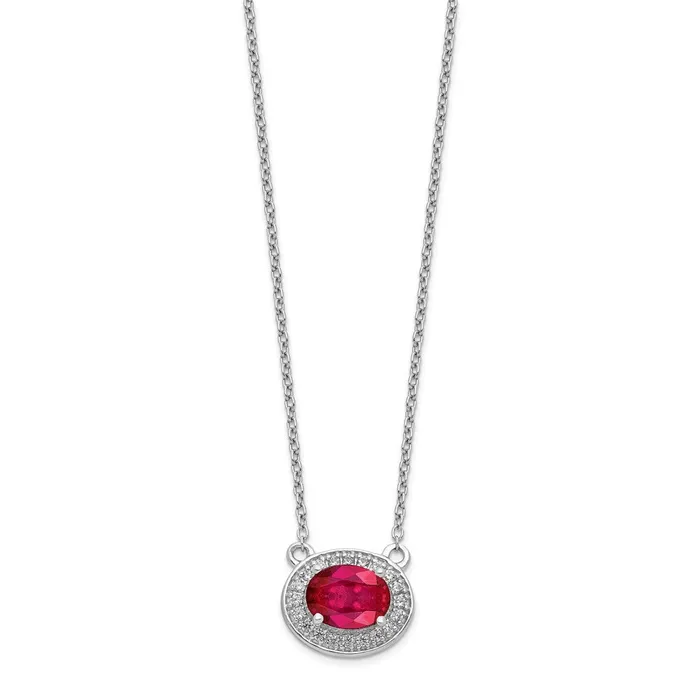 14k White Gold Real Diamond u0026 Ruby Necklace Goldia Necklaces
