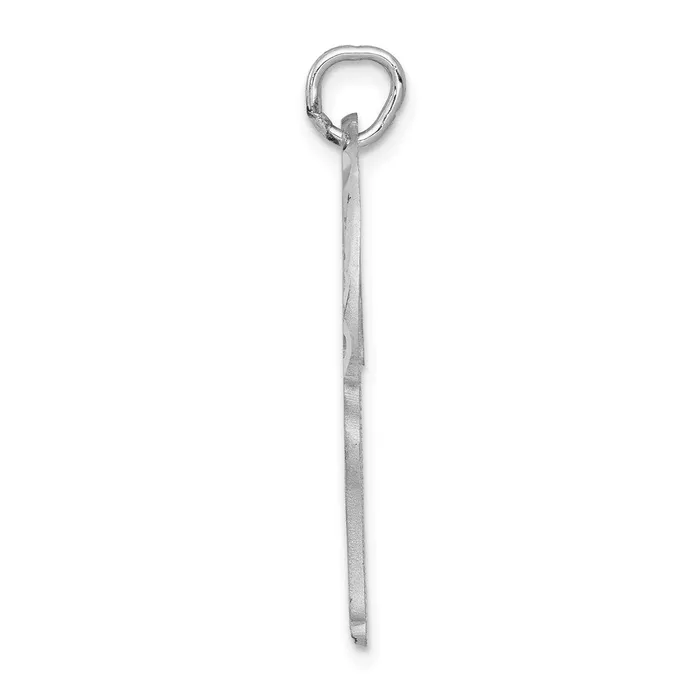 14k White Gold Solid Satin Diamondcut FlatBacked Giraffe Charm Goldia Charm Necklaces