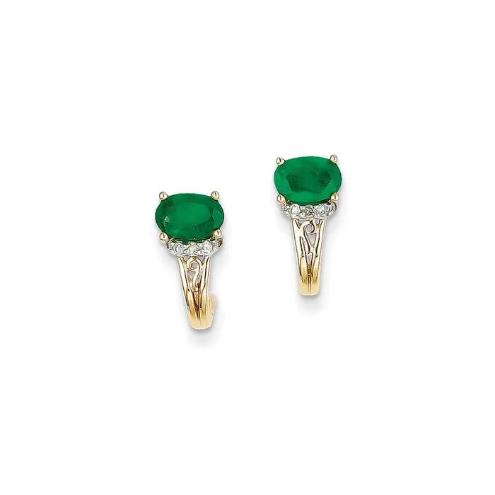 14k Yellow Gold 115Ct Real Diamond u0026 Emerald Earrings Goldia Earrings 14k Yellow Gold 115Ct Real Diamond u0026 Emerald Earrings Goldia Earrings