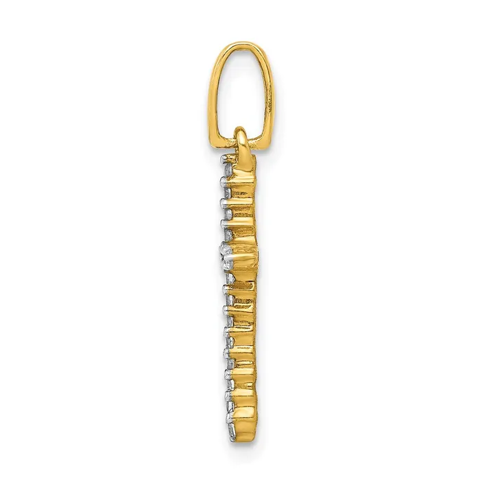 14K Yellow Gold 16ct Real Diamond Cross Pendant Goldia Necklaces