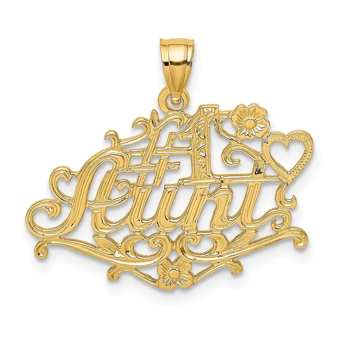 14k Yellow Gold 1 AUNT Charm Goldia Charm Necklaces