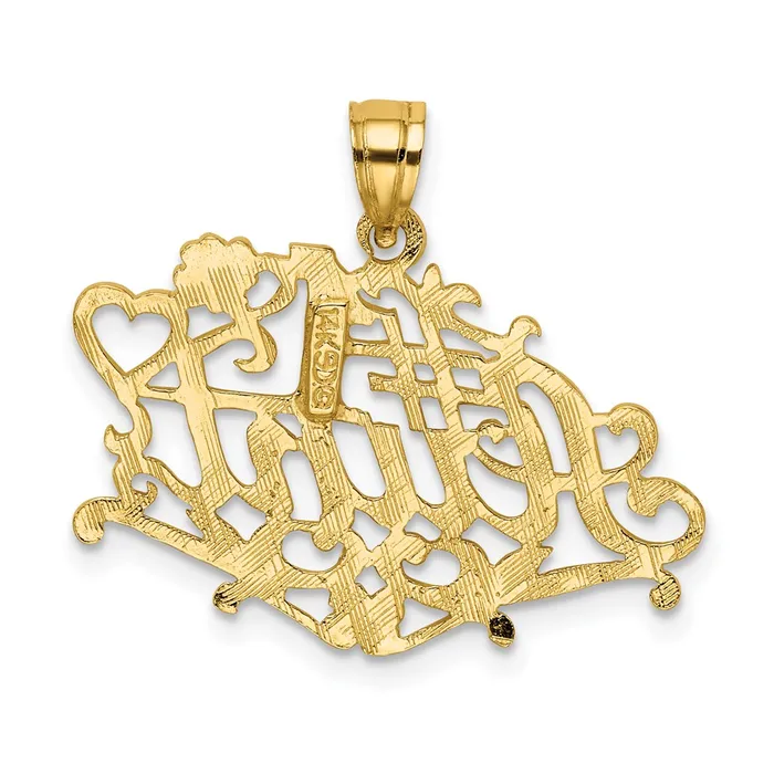 14k Yellow Gold 1 AUNT Charm Goldia Charm Necklaces