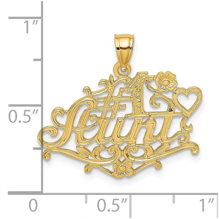 14k Yellow Gold 1 AUNT Charm Goldia Charm Necklaces