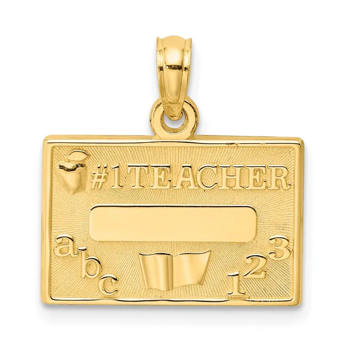 14k Yellow Gold 1 TEACHER Charm Goldia Charm Necklaces