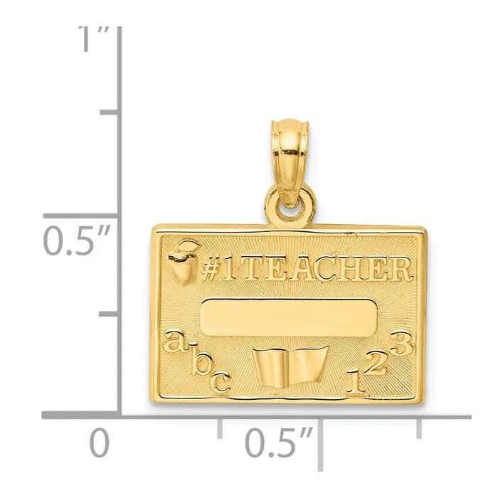 14k Yellow Gold 1 TEACHER Charm Goldia Charm Necklaces