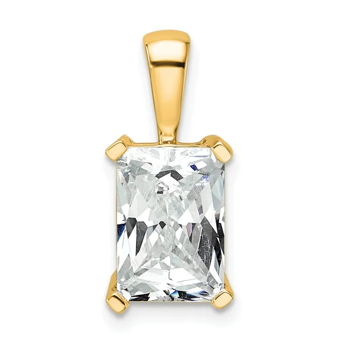 14k Yellow Gold 3 Ct Lab Grown Diamond VSSI G Radiant Four Prong Pendant Goldia Necklaces 14k Yellow Gold 3 Ct Lab Grown Diamond VSSI G Radiant Four Prong Pendant Goldia Necklaces