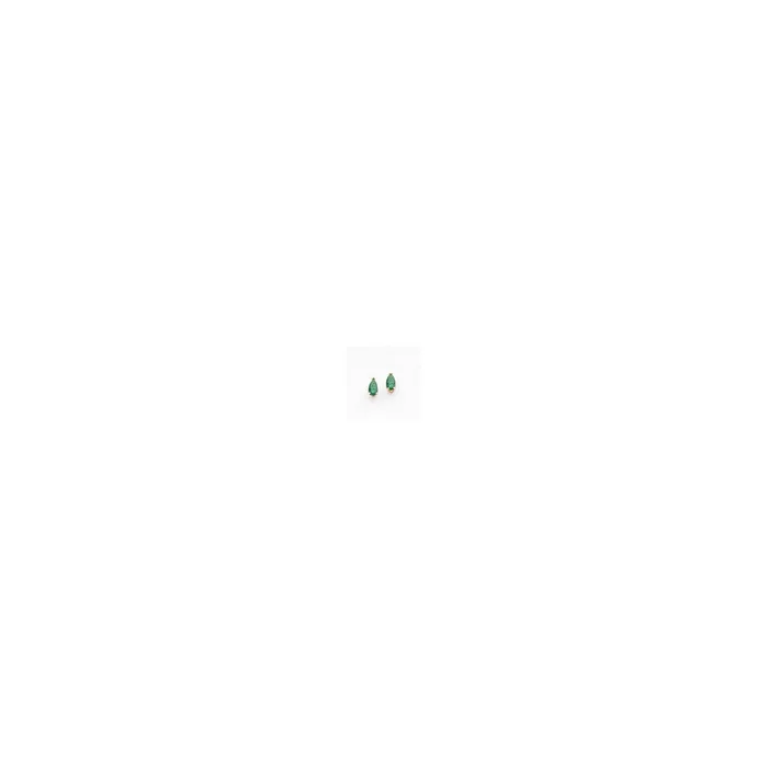14k Yellow Gold 5x3mm Pear Emerald Earrings Goldia Earrings