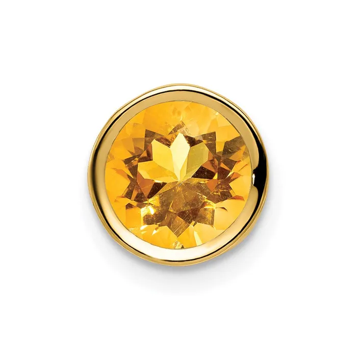 14K Yellow Gold 7mm Citrine Checker bezel pendant Goldia PreStyled Sets