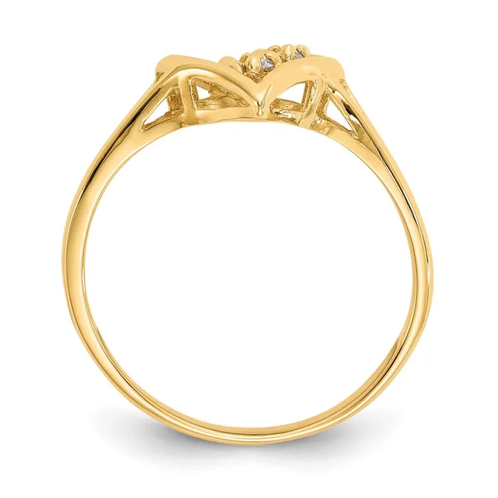 14K Yellow Gold A Real Diamond heart ring Goldia Rings