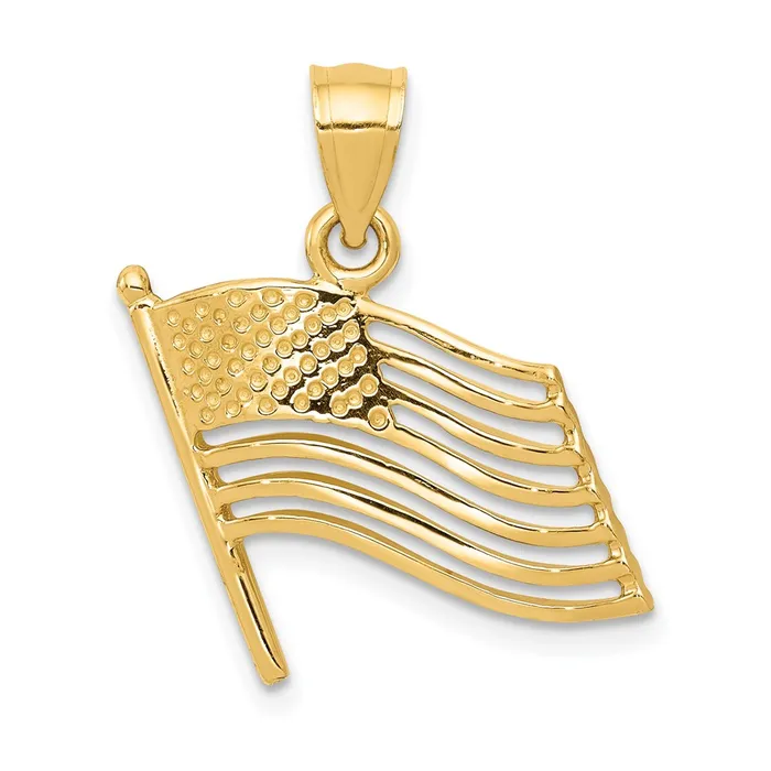 14k Yellow Gold American Flag Pendant Goldia PreStyled Sets