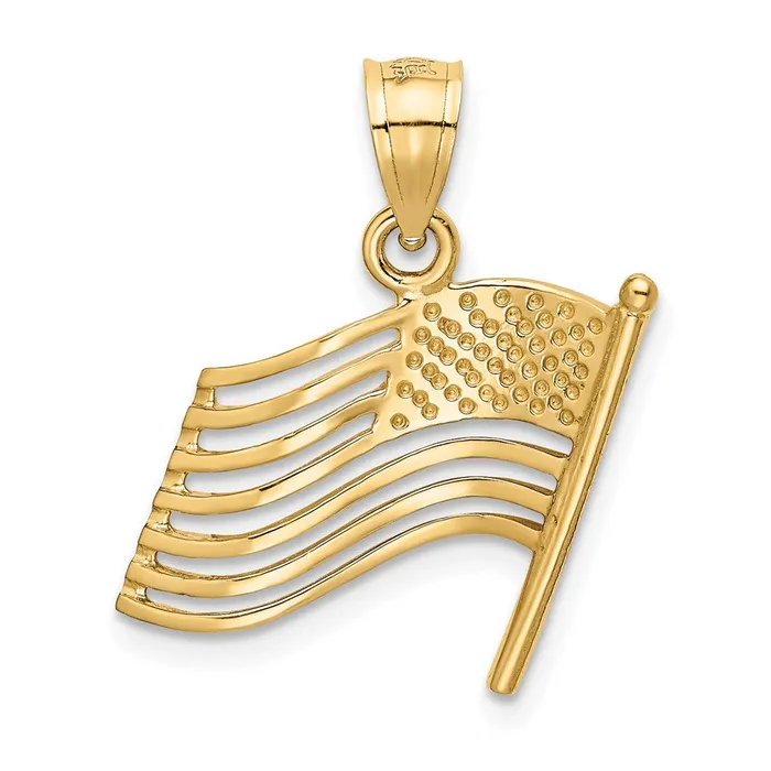 14k Yellow Gold American Flag Pendant Goldia PreStyled Sets