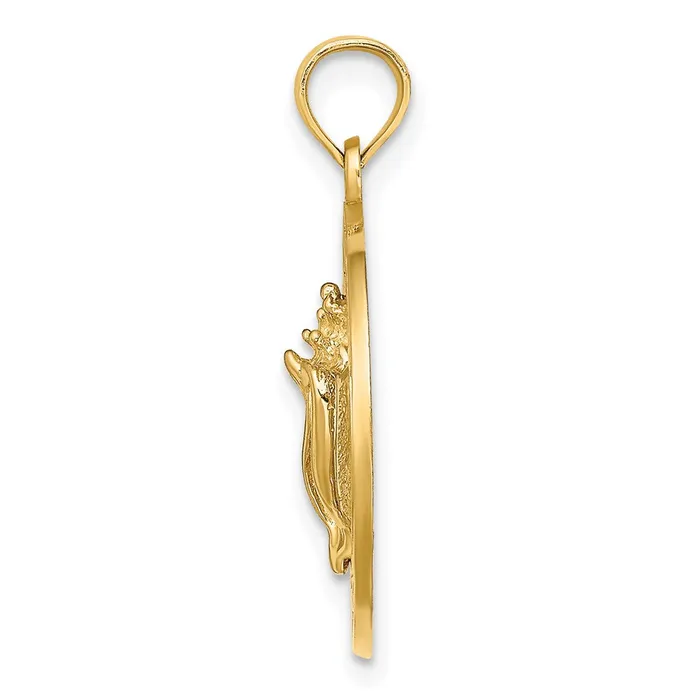 14k Yellow Gold CANCUN wConch Shell Circle Charm Goldia Charm Necklaces