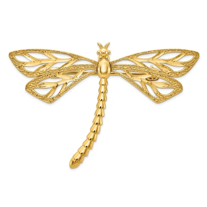 14k Yellow Gold Diamondcut Polished u0026 Satin Dragonfly Pin Goldia Rings 14k Yellow Gold Diamondcut Polished u0026 Satin Dragonfly Pin Goldia Rings