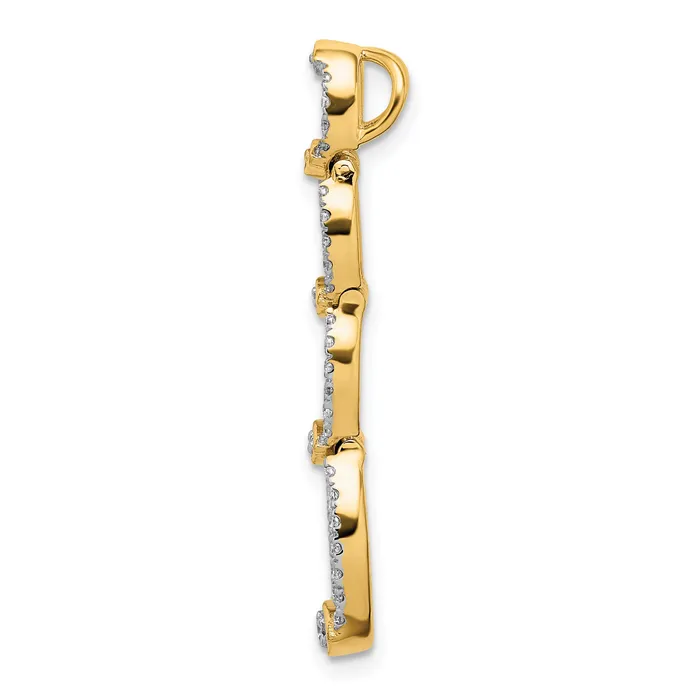14k Yellow Gold Lab Grown Diamond VSSI FGH Oval Drop Pendant Goldia Earrings