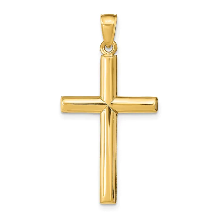 14k Yellow Gold Polished Cross Pendant Goldia Necklaces