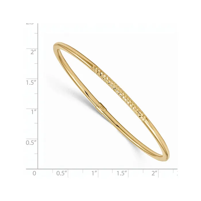14k Yellow Gold Polished DC Slip on Bangle Goldia Earrings