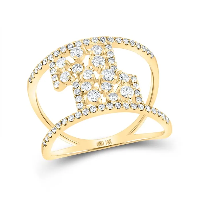 14k Yellow Gold Round Diamond Fashion Ring 58 Cttw gndatlanta Rings