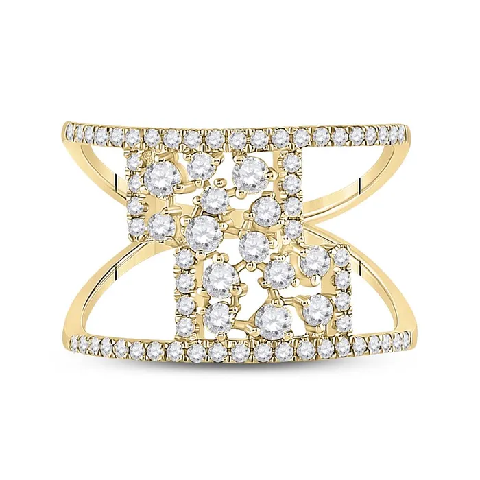 14k Yellow Gold Round Diamond Fashion Ring 58 Cttw gndatlanta Rings