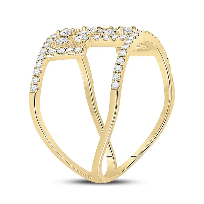 14k Yellow Gold Round Diamond Fashion Ring 58 Cttw gndatlanta Rings