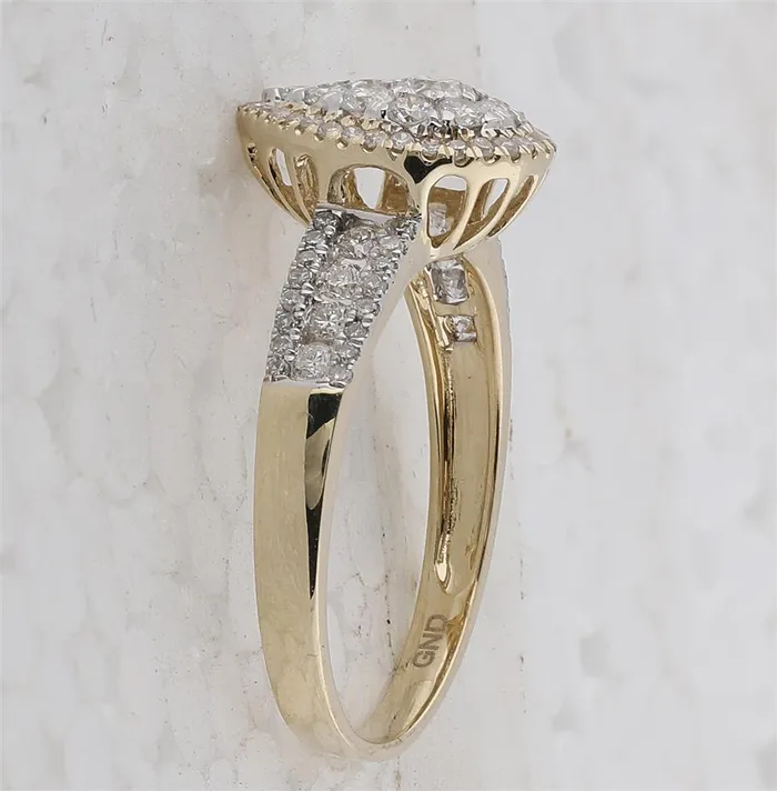 14k Yellow Gold Round Diamond Pear Cluster Bridal Engagement Ring 34 Cttw gndatlanta Rings