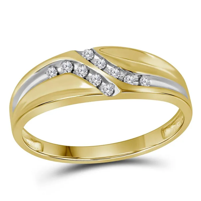 14k Yellow Gold Round Diamond Wedding Band Ring 18 Cttw gndatlanta Rings