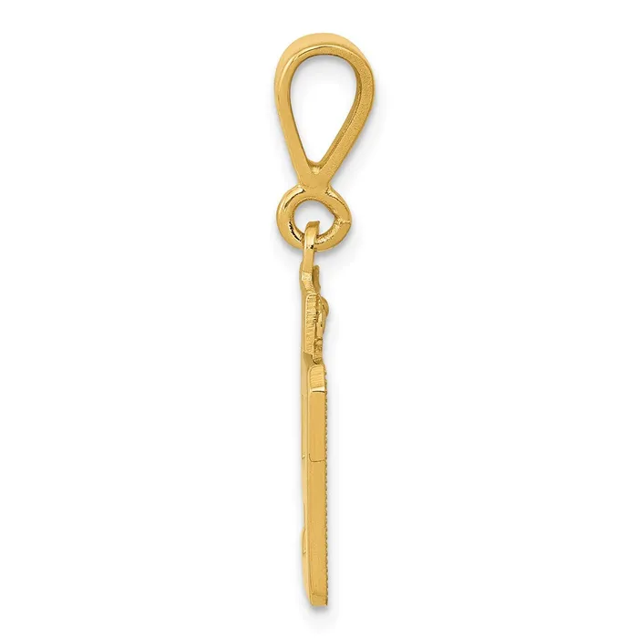14k Yellow Gold Small Polished Number 49 Charm Goldia Charm Necklaces