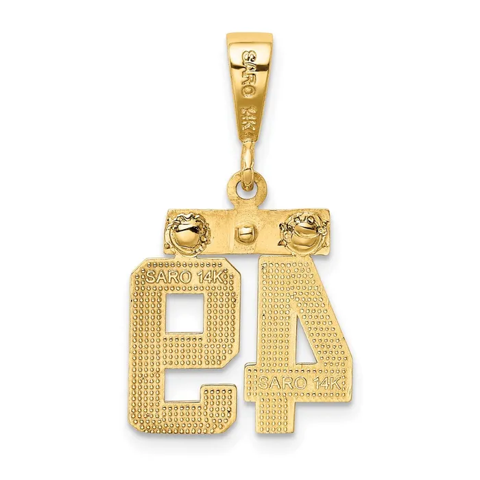 14k Yellow Gold Small Polished Number 49 Charm Goldia Charm Necklaces