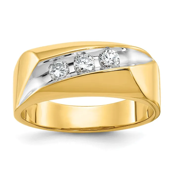 14k Yellow Gold with White Rhodium Mens Diamond Ring Mounting Goldia Rings 14k Yellow Gold with White Rhodium Mens Diamond Ring Mounting Goldia Rings