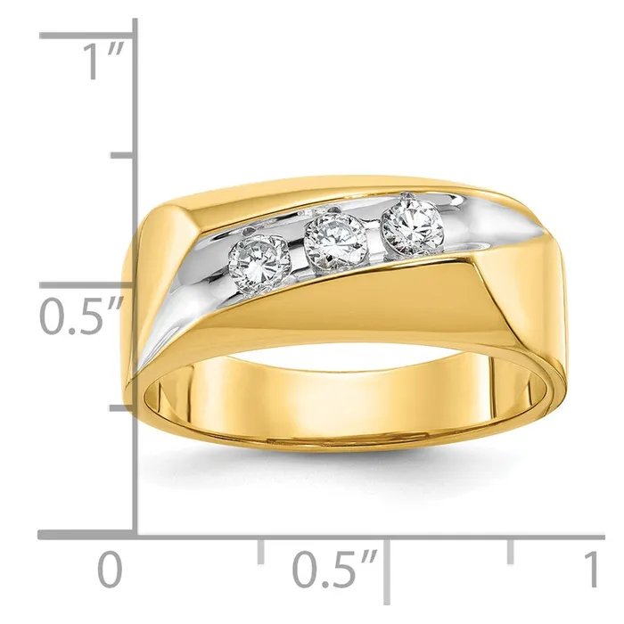 14k Yellow Gold with White Rhodium Mens Diamond Ring Mounting Goldia Rings