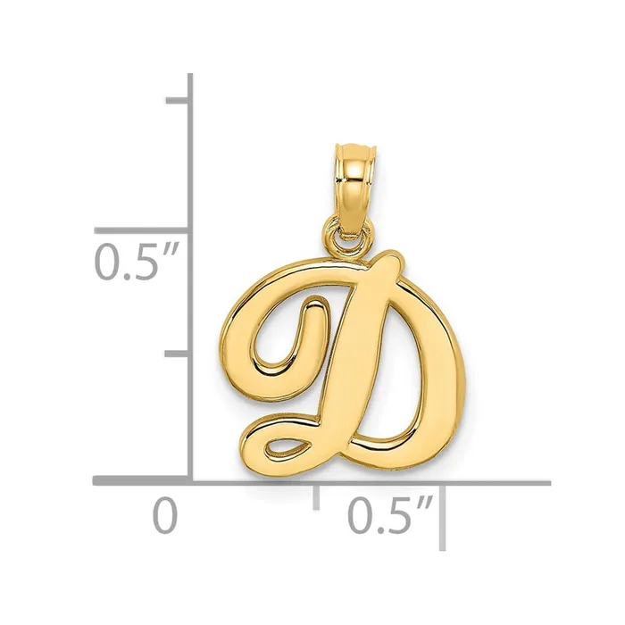 14k Yellow GoldY Script Letter D Initial Pendant Goldia Necklaces