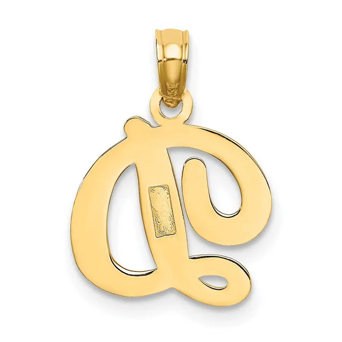 14k Yellow GoldY Script Letter D Initial Pendant Goldia Necklaces