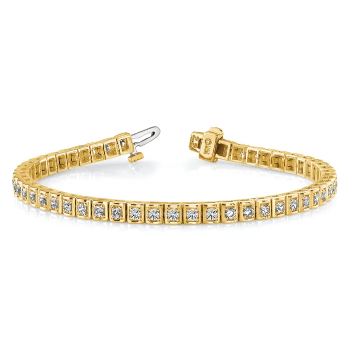 Bracelets Goldia 14k Yellow Gold Lab Grown Diamond VSSI FGH Tennis Bracelet