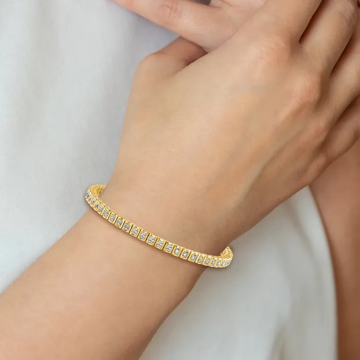 Bracelets Goldia 14k Yellow Gold Lab Grown Diamond VSSI FGH Tennis Bracelet