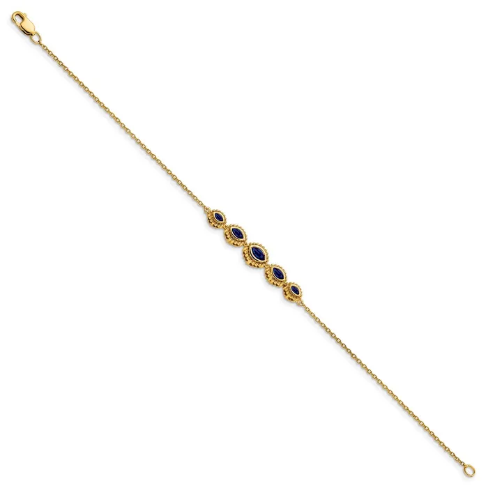 Bracelets goldiaca 14k Yellow Gold Marquise Sapphire Bracelet