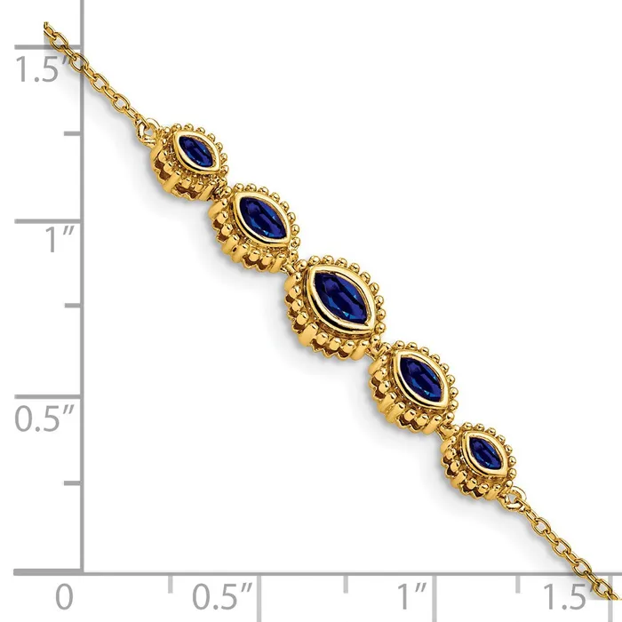 Bracelets goldiaca 14k Yellow Gold Marquise Sapphire Bracelet