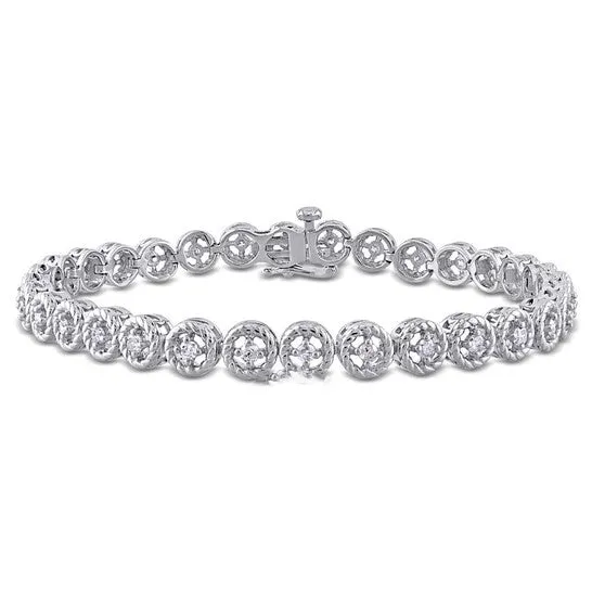 Bracelets JMS always Original AMOUR 1 CT TDW Diamond Tennis Link Bracelet In Sterling Silver Bracelets JMS always Original AMOUR 1 CT TDW Diamond Tennis Link Bracelet In Sterling Silver