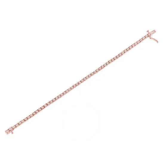 Bracelets Original 10K Rose Gold Plated 925 Sterling Silver 10 Cttw MiracleSet Diamond Round Faceted Bezel Tennis Bracelet IJ Color I3 Clarity 5 JMS always Bracelets Original 10K Rose Gold Plated 925 Sterling Silver 10 Cttw MiracleSet Diamond Round Faceted Bezel Tennis Bracelet IJ Color I3 Clarity 5 JMS always