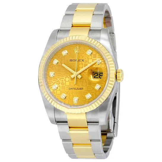 Bracelets Original Rolex Oyster Perpetual Datejust 36 Champagne Dial Stainless Steel and 18K Yellow Gold Bracelet Automatic Mens Watch 116233CJDO JMS always