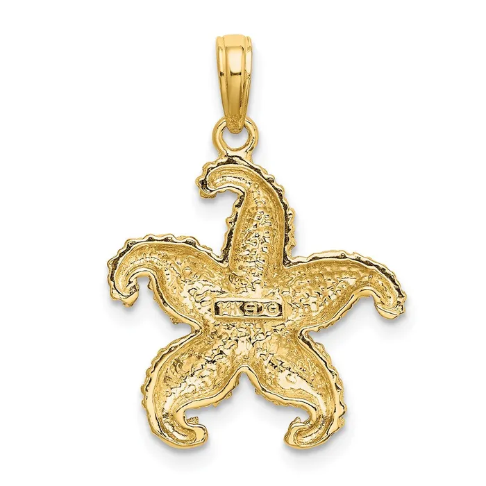 Charm Necklaces 14k Yellow Gold Starfish Charm Goldia