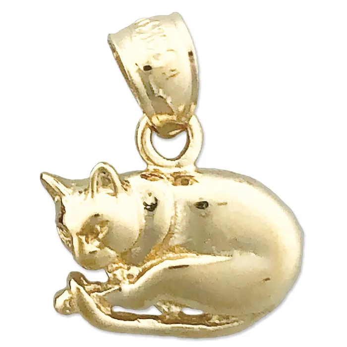 Charm Necklaces Goldia 14K Gold 13MM Cat Charm