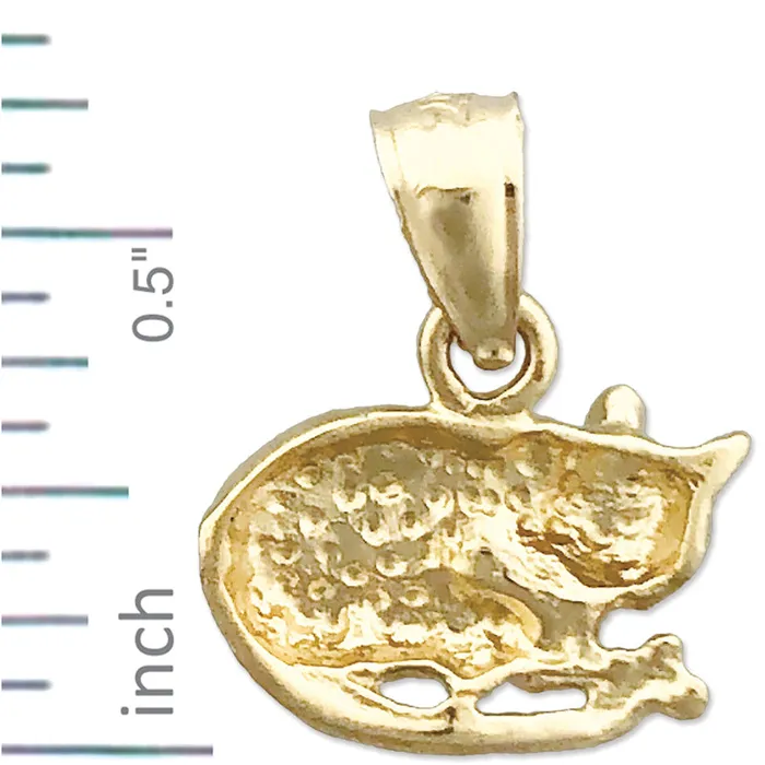 Charm Necklaces Goldia 14K Gold 13MM Cat Charm