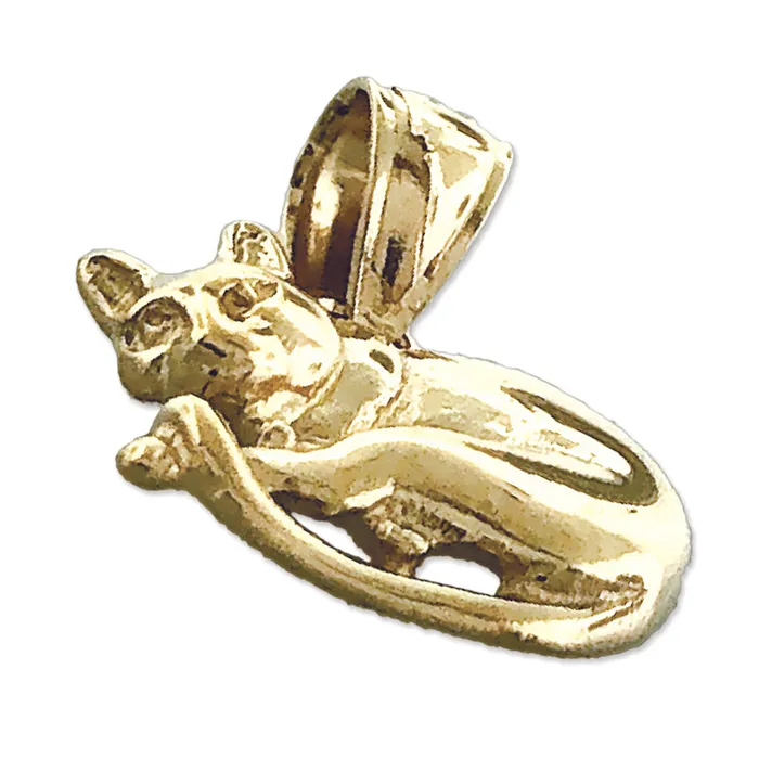 Charm Necklaces Goldia 14K Gold 13MM Cat Charm