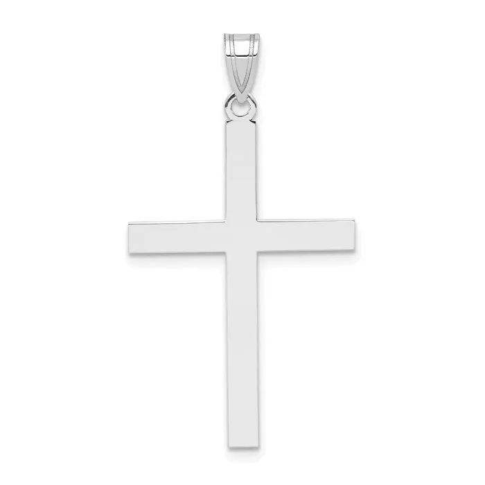 Charm Necklaces Goldia 14k White Gold Engravable Cross Charm