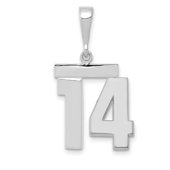 Charm Necklaces Goldia 14k White Goldw Medium Polished Number 14 Charm
